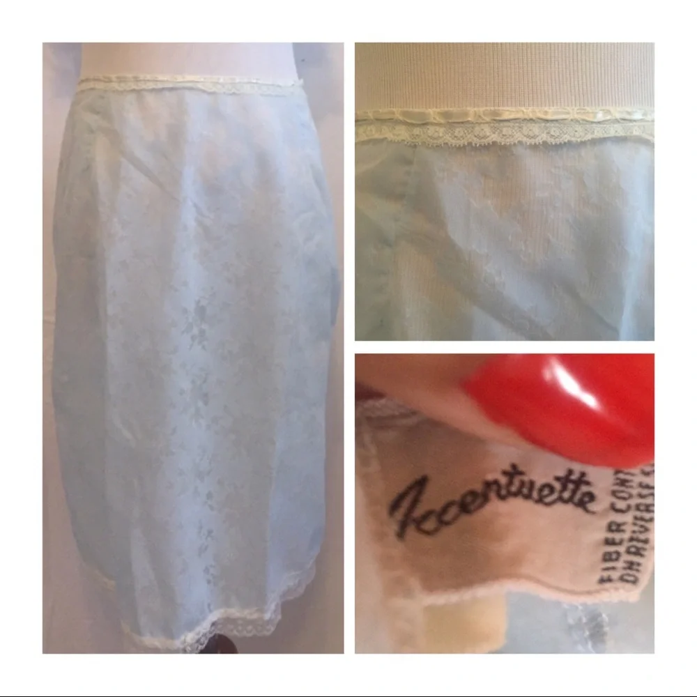 Vintage French Half Slip by Accentuate,‎ Zipper Closure,  28” Waist